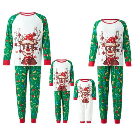 Family Matching Christmas Pajamas Sets Adults Kids Sleepwear Elk Print Tops + Pants Toddler Baby Jumpsuit Dog Scarf
Family Matching Christmas Pajamas Sets Adults Kids Sleepwear Elk Print Tops + Pants Toddler Baby Jumpsuit Dog Scarf