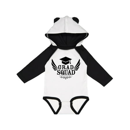 Inktastic Grad Squad with Graduation Cap and Wings Gift Baby Boy or Baby Girl Long Sleeve Bodysuit