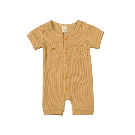 Fullvigor Newborn Baby Ribbed Knitted Romper Short Sleeve Jumpsuit One-Piece Outfits
Fullvigor Newborn Baby Ribbed Knitted Romper Short Sleeve Jumpsuit One-Piece Outfits