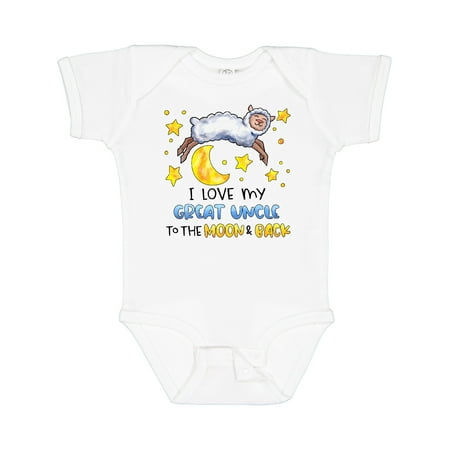 Inktastic I Love My Great Uncle to the Moon and Back Cute Sheep Gift Baby Boy or Baby Girl Bodysuit
Inktastic I Love My Great Uncle to the Moon and Back Cute Sheep Gift Baby Boy or Baby Girl Bodysuit