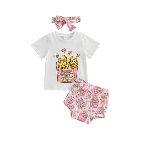 Bagilaanoe 3pcs Newborn Baby Girl Short Pants Set Short Sleeve Letter Print T Shirt Tops + Shorts + Headband 6M 12M 18M 24M Infant Casual Summer Outfits
Bagilaanoe 3pcs Newborn Baby Girl Short Pants Set Short Sleeve Letter Print T Shirt Tops + Shorts + Headband 6M 12M 18M 24M Infant Casual Summer Outfits
