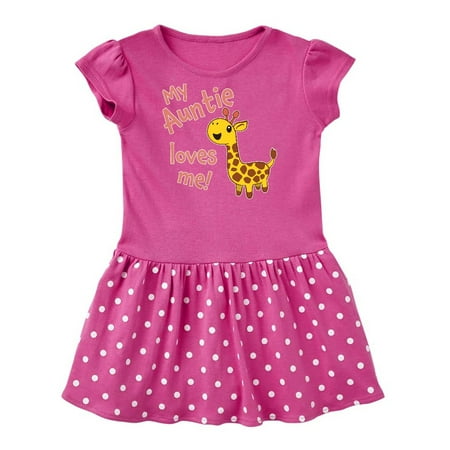Inktastic My Auntie Loves me- cute giraffe Gift Baby Girl Dress
