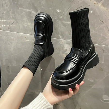 Ankle Boots Retro Women Artificial Leather Elastic Fabric Comfortable Thick Sole Slip On Mid Boots Round Toe Shoes
Ankle Boots Retro Women Artificial Leather Elastic Fabric Comfortable Thick Sole Slip On Mid Boots Round Toe Shoes