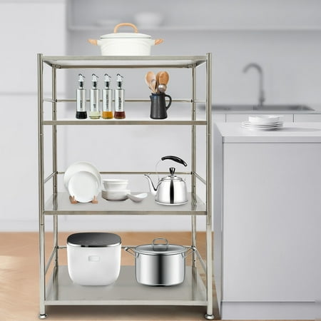 4-Tier Storage Shelves Stainless Steel Organizer Rack Storage Shelves 32*16*47inch
4-Tier Storage Shelves Stainless Steel Organizer Rack Storage Shelves 32*16*47inch