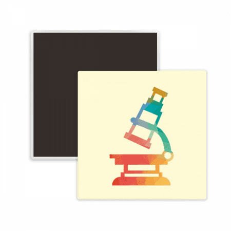 Cartoon Microscope Chestry Pattern Square Ceracs Fridge Magnet Keepsake Memento