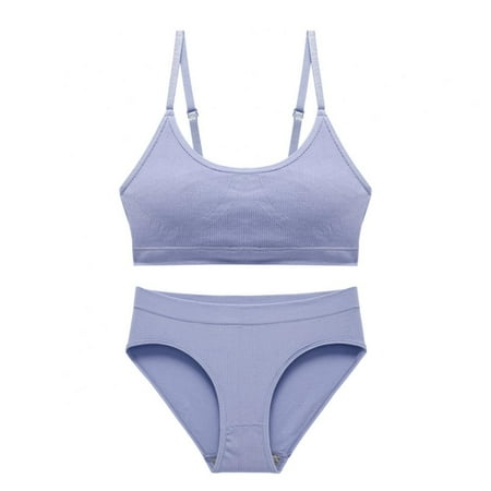 Women Bra Briefs Set Lady Underwear Set Camisole Bra Ribbed Panties Solid Brassiere Panties Sets Full Cup Bra Wire Free Bra Seamless Briefs
Women Bra Briefs Set Lady Underwear Set Camisole Bra Ribbed Panties Solid Brassiere Panties Sets Full Cup Bra Wire Free Bra Seamless Briefs