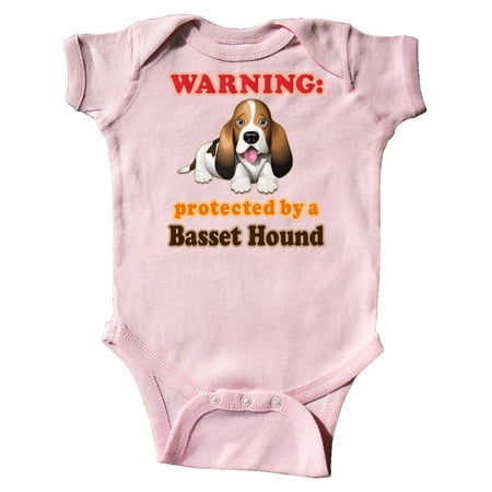 Inktastic Protected by a Basset Hound Funny Dog Gift Baby Boy or Baby Girl Bodysuit