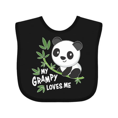 Inktastic My Grampy Loves Me- Cute Panda Gift Baby Boy or Baby Girl Bib
