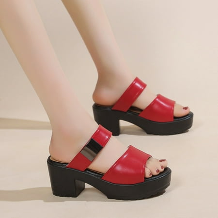 XIAQUJ Platform Thick Soled Sandals for Women Wearing Oversized Flip Flops for Summer New Thick Heeled High Heels for Women Sandals for Women Red 7.5(39)
XIAQUJ Platform Thick Soled Sandals for Women Wearing Oversized Flip Flops for Summer New Thick Heeled High Heels for Women Sandals for Women Red 7.5(39)
