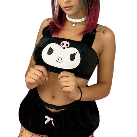 JYYYBF 2 Pcs Women Kawaii Pajamas Sleepwear Adults Cute Spaghetti Strap Dog/Bunny Tank Crop Top + Shorts Loungewear Black L
JYYYBF 2 Pcs Women Kawaii Pajamas Sleepwear Adults Cute Spaghetti Strap Dog/Bunny Tank Crop Top + Shorts Loungewear Black L