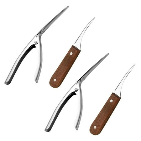 4PCS Stainless Steel Shrimp Peeler Shrimp Deveiner Shrimp Opener to Shrimp Thread Knife Shrimp Cleaners Kitchen Supplies