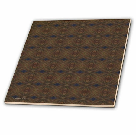 3dRose Moroccan Night Abstract Pattern Geometric Textile - Glass Tile 4-inch