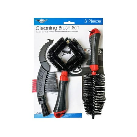 Kole Imports MP162-4 Tire Cleaning Brush Set Pack of 3 - Case of 4