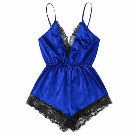 Womens Satin Lingerie Sleepwear Lace Trim Backless Nightwear Strap Teddy One Piece Babydoll Cami Short Romper Pajamas
Womens Satin Lingerie Sleepwear Lace Trim Backless Nightwear Strap Teddy One Piece Babydoll Cami Short Romper Pajamas