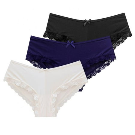 Womens Underwear Panties Cotton Brief Lace Breathable Stretch Medium Waist Pack of 3
Womens Underwear Panties Cotton Brief Lace Breathable Stretch Medium Waist Pack of 3