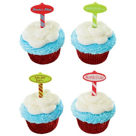 North Pole Cupcake Decoration Picks 12 ct