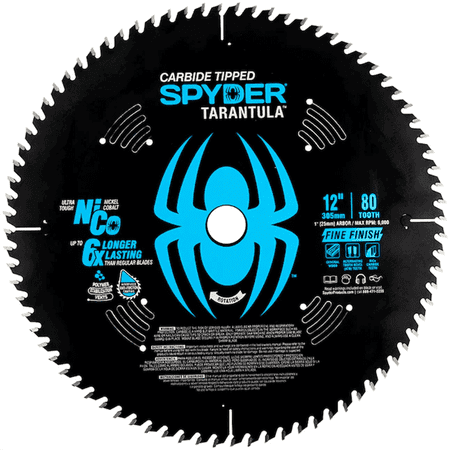 Spyder Tarantula Carbide Tip 12 80-Tooth Fine Finish Saw Blade