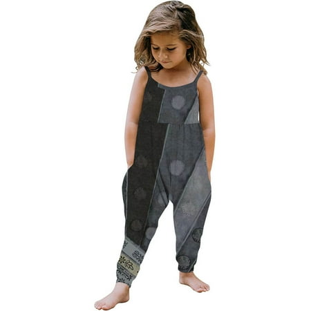 ROLKFUK Toddler Girls Casual Jumpsuit- Backless Sleeveless Cotton Printed Summer Overalls Black Size 3 T
ROLKFUK Toddler Girls Casual Jumpsuit- Backless Sleeveless Cotton Printed Summer Overalls Black Size 3 T