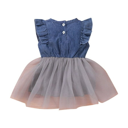 BSDHBS Girl Dress Baby Girl Clothes 18 Months Toddler Girls Dress Summer Sleeveless Dress Ruffle Sleeve Round Neckline Jeans Dress Tulle Dress Blue
BSDHBS Girl Dress Baby Girl Clothes 18 Months Toddler Girls Dress Summer Sleeveless Dress Ruffle Sleeve Round Neckline Jeans Dress Tulle Dress Blue