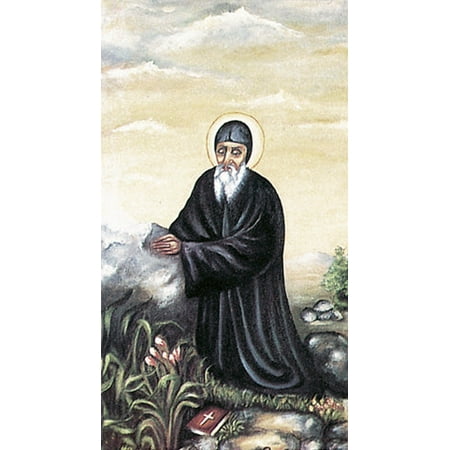 Saint Charbel Paper Catholic Prayer Holy Card with Blank Back Pack of 100