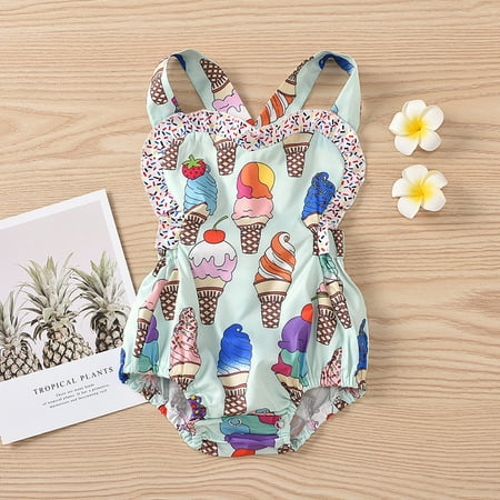 Ice Playsuit Romper Print Girls Bodysuit Sunsuit Baby Girls Romper&Jumpsuit