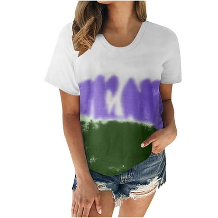 Womens Gradient Graphic Print Shirts Trendy Crew Neck Scrub Tops Casual Short Sleeve Blouse Tee Shirt
Womens Gradient Graphic Print Shirts Trendy Crew Neck Scrub Tops Casual Short Sleeve Blouse Tee Shirt