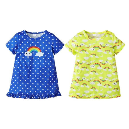 XINSHIDE 2Pcs Kids Girls Toddler Cute Cartoon Rainbow Prints Shortsleeves Infant Princess Girls Dress Cloths Baby Clothing
XINSHIDE 2Pcs Kids Girls Toddler Cute Cartoon Rainbow Prints Shortsleeves Infant Princess Girls Dress Cloths Baby Clothing