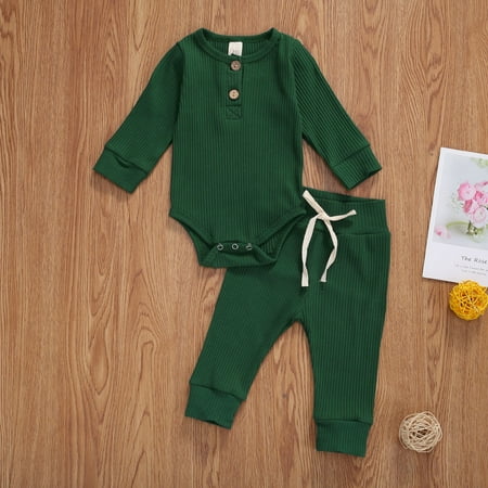 Baby Outfits 2-Piece Set Fashion Casual Long Sleeve Knitted Jumpsuit + Lace Up Trousers Suit Solid Color
Baby Outfits 2-Piece Set Fashion Casual Long Sleeve Knitted Jumpsuit + Lace Up Trousers Suit Solid Color
