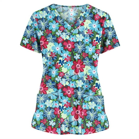 EINCcm Women Scrub Tops Print Scrub Tops Women Short Sleeve V-neck Tops Working Uniform Blouse Green M
EINCcm Women Scrub Tops Print Scrub Tops Women Short Sleeve V-neck Tops Working Uniform Blouse Green M