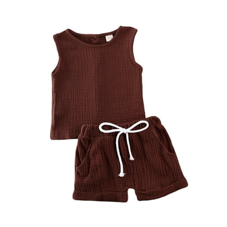 Izhansean Kids Baby Girls Cotton Linen Clothes Sleeveless Tops Short Pants Summer Outfits Brown 6-12 Months
Izhansean Kids Baby Girls Cotton Linen Clothes Sleeveless Tops Short Pants Summer Outfits Brown 6-12 Months