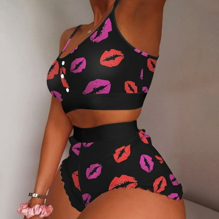 Lingerie for Women Women Sexy Printing Pajamas Sleeveless Cami Shorts Lingerie Sleepwear Set Womens Shorts
Lingerie for Women Women Sexy Printing Pajamas Sleeveless Cami Shorts Lingerie Sleepwear Set Womens Shorts