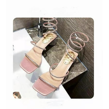 2022 Summer Women s Sandals Fashion Luxury Square Toe Club Rhinestone Snake Wrap High Heel Sandals Birthday Wedding Party Shoes
2022 Summer Women s Sandals Fashion Luxury Square Toe Club Rhinestone Snake Wrap High Heel Sandals Birthday Wedding Party Shoes