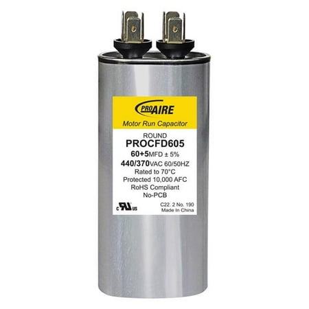 Perfect Aire 3906716 60 Plus 5 MFD ProAire 370V Round Run Capacitor