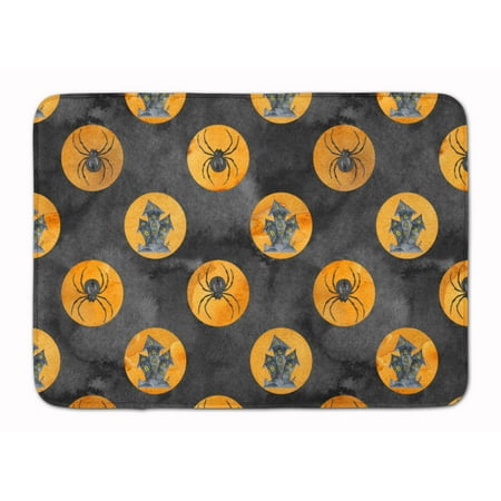 Watecolor Halloween Circles Machine Washable Memory Foam Mat BB7529RUG
