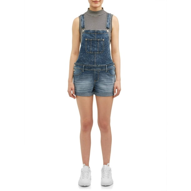 No Boundaries Juniors No Boundaries Denim Cuffed Shortall