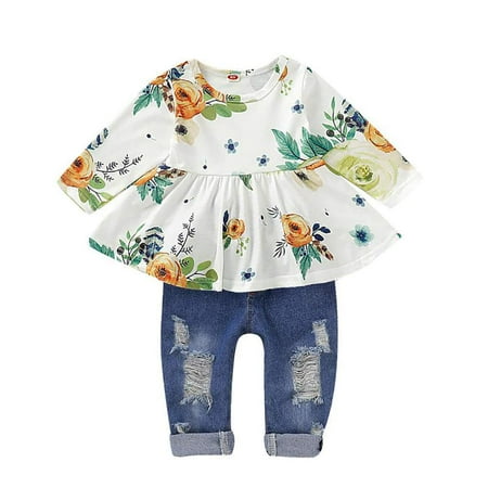 WESIDOM girl s clothing suit cute baby girl floral long-sleeved pants suit floral ruffled top ripped design jeans size 12-18M 18-24M 2-3T 3-4T.
WESIDOM girl s clothing suit cute baby girl floral long-sleeved pants suit floral ruffled top ripped design jeans size 12-18M 18-24M 2-3T 3-4T.