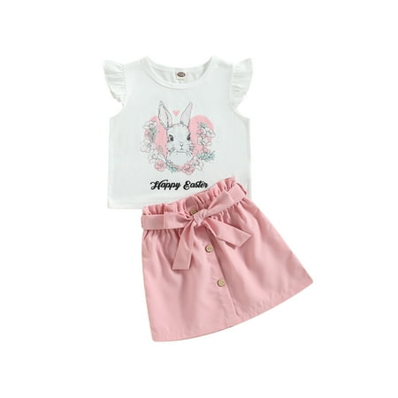 Zervatek Toddler Girls Summer Outfit Sets White Flying Sleeve Bunny Print Tops Solid Color Skirt with Belt
Zervatek Toddler Girls Summer Outfit Sets White Flying Sleeve Bunny Print Tops Solid Color Skirt with Belt