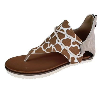 Womens Sandals Women Casual Flat Posh Vintage Animal Print Flip-Flop Comfy Sandals Zipper Shoes Women S Sandals Cloth Brown 42
Womens Sandals Women Casual Flat Posh Vintage Animal Print Flip-Flop Comfy Sandals Zipper Shoes Women S Sandals Cloth Brown 42