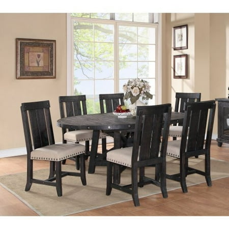 Modus Round Yosemite 7 Piece Oval Dining Table Set with Wood Chairs