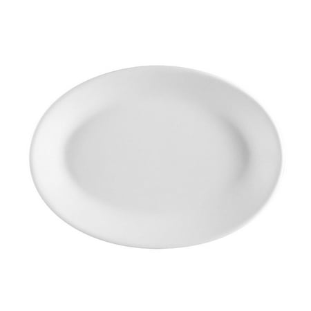 

Franklin Oval Platter Rolled Edge 11-1/2 W X 7-1/4 L X 1-1/8 H Stoneware European White 12 packs