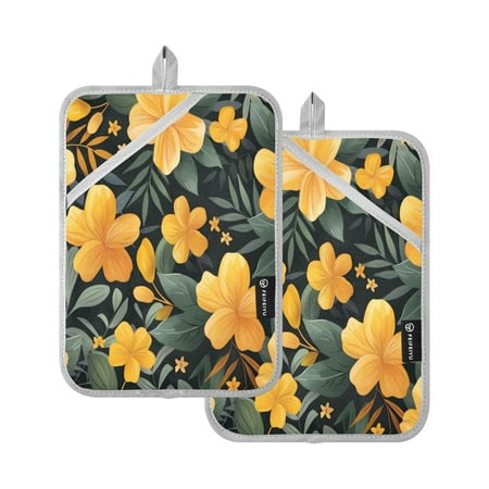 Two Pieces Of Square Heat Insulation Pad Oven Mitts 7x9.8 Inch Oven Microwave Kitchen Cooking Baking Yellow Flowers and Green Leaves
Two Pieces Of Square Heat Insulation Pad Oven Mitts 7x9.8 Inch Oven Microwave Kitchen Cooking Baking Yellow Flowers and Green Leaves