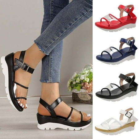 Cethrio Women s Platform Footbed Sandals- Roman Platform Buckle Comfy Soles Platform Wide Width on Clearance Black Dressy Sandals/ Slides Size 6.5
Cethrio Women s Platform Footbed Sandals- Roman Platform Buckle Comfy Soles Platform Wide Width on Clearance Black Dressy Sandals/ Slides Size 6.5