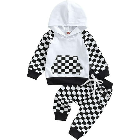 PIKADINGNIS 2PCS Toddler Baby Boy Girl Checkerboard Outfits Long Sleeve Hoodie Sweatshirt Tops Drawstring Elastic Waist Pants Set
PIKADINGNIS 2PCS Toddler Baby Boy Girl Checkerboard Outfits Long Sleeve Hoodie Sweatshirt Tops Drawstring Elastic Waist Pants Set