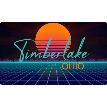 Timberlake Ohio 4 X 2.25-Inch Fridge Magnet Retro Neon Design