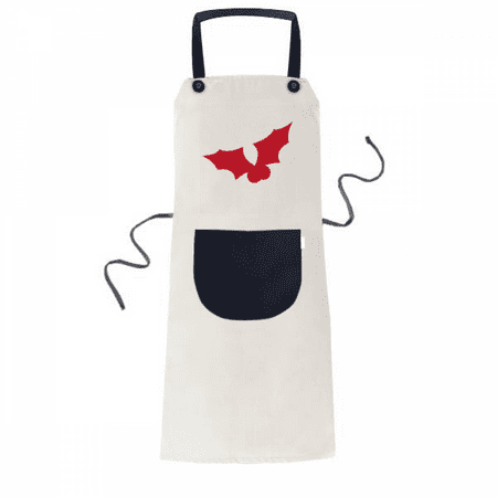 mas Red Festival Apron Adjustable Bib Cotton Linen BBQ Kitchen Pocket Pinafore