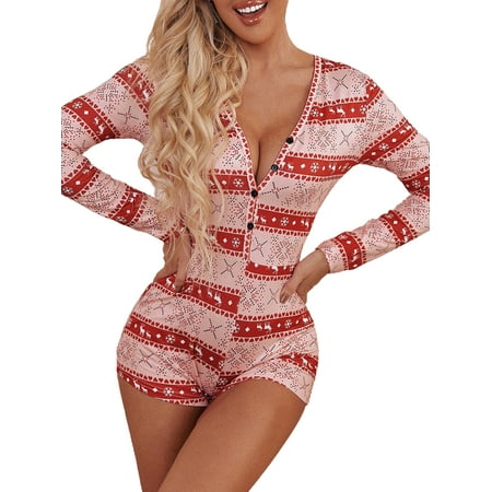 Women Christmas Printed Pattern Pajama V-neck Long Sleeve Bodycon nightwear Casual Homewear
Women Christmas Printed Pattern Pajama V-neck Long Sleeve Bodycon nightwear Casual Homewear