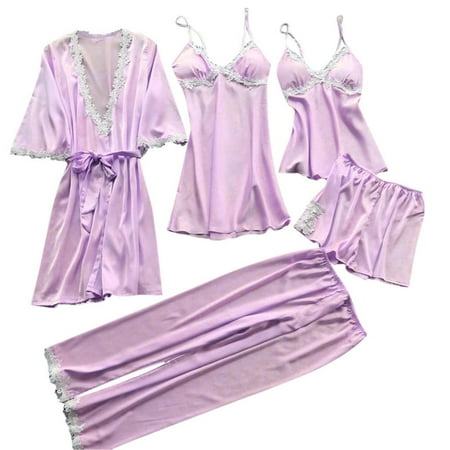 wendunide lingerie for women Women Lace Lingerie Nightwear Underwear Sleepwear Dress 5PC Suit Light Purple S
wendunide lingerie for women Women Lace Lingerie Nightwear Underwear Sleepwear Dress 5PC Suit Light Purple S