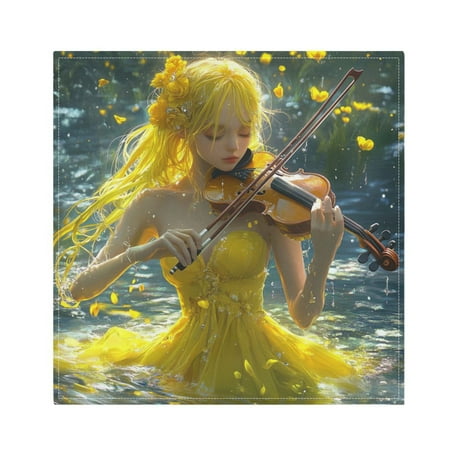 WOBOGO Lass Playing Violin on The Water Cloth Napkins 6 Pieces Soft Elegant Touch Durable Absorbent Quick Drying for Elegant Dining
WOBOGO Lass Playing Violin on The Water Cloth Napkins 6 Pieces Soft Elegant Touch Durable Absorbent Quick Drying for Elegant Dining