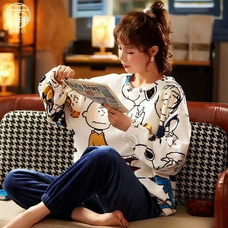 Autumn Winter New Warm Flannel Women s Pajamas Set Long-sleeved Trousers Two-piece Set Cute Soft Home Wear Clothes for Women
Autumn Winter New Warm Flannel Women s Pajamas Set Long-sleeved Trousers Two-piece Set Cute Soft Home Wear Clothes for Women