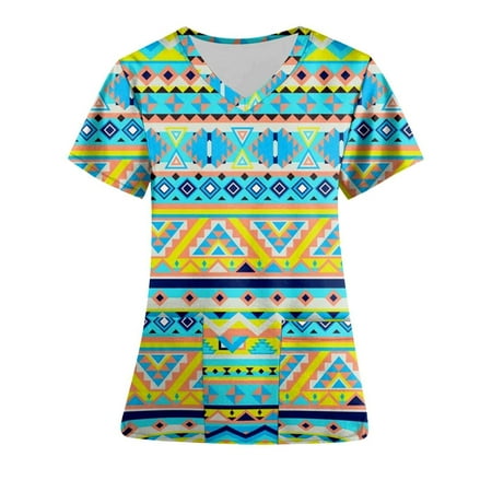 wo-fusoul Summer Savings Clearance! Womens Plus Size Scrubs Tops Short-Sleeve Nurse Uniform V Neck Working Uniform Floral T-Shirts Casual Blounce w/Pockets
wo-fusoul Summer Savings Clearance! Womens Plus Size Scrubs Tops Short-Sleeve Nurse Uniform V Neck Working Uniform Floral T-Shirts Casual Blounce w/Pockets